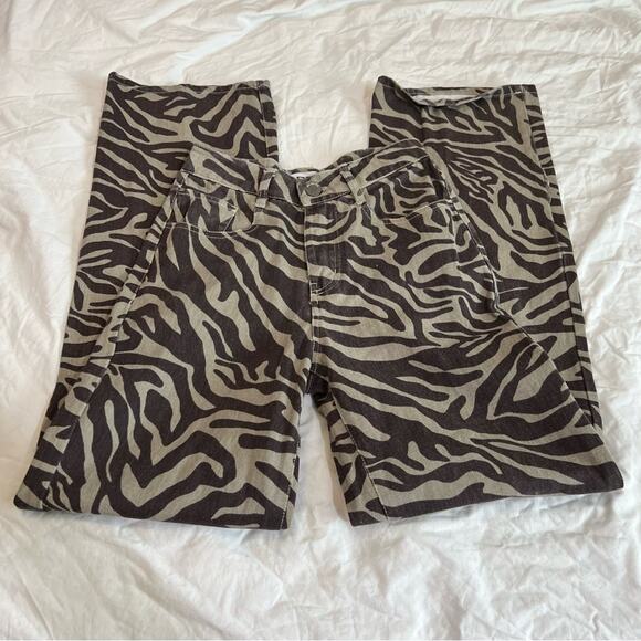 RSQ Zebra Striped Wide Leg High Waist Pants sz 24 - Picture 12 of 16